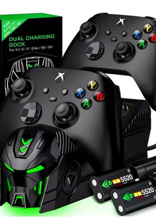 Зарядное устройство для джойстиков xbox one series (s/x), doc-станция для зарядки 2-х геймпадов