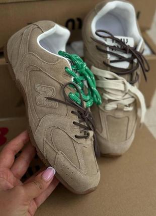 Замшевые кроссовки  миу миу&new balance
