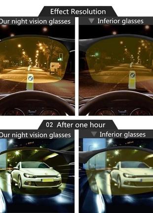 Окуляри водійські для нічного водіння від засліплення (сіра лінза) "день-ніч" з покриттям антивідблиску (антифара) driving anti-gl6 фото