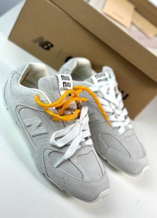Замшевые кроссовки  миу миу&new balance