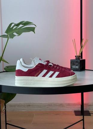 Кросівки adidas gazelle bold bordo