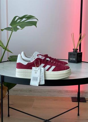 Кроссовки adidas gazelle bold bordo2 фото