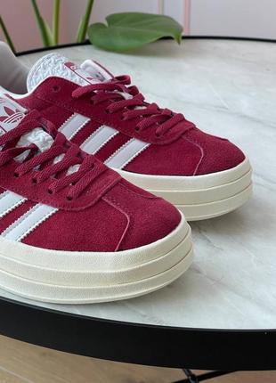 Кроссовки adidas gazelle bold bordo5 фото