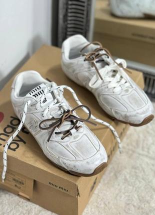 Замшевые кроссовки  миу миу&new balance