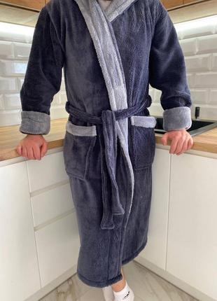 Халат мужской меховой с капюшоном разм. l-xxxl
