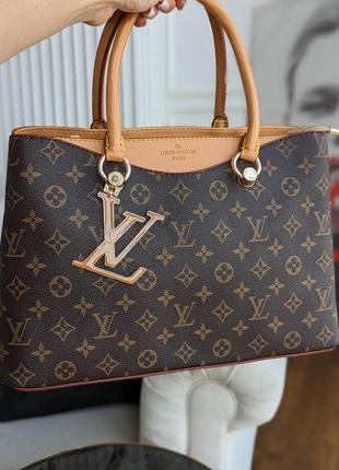 Сумка louis vuitton handbag велика корич.+беж.