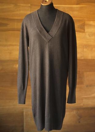 Коричневий кашеміровий светр сукня жіноча unee+o, розмір m