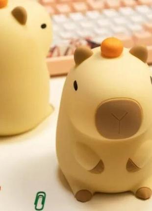 Ночник силиконовый аккумуляторный capybara капибара с таймером zh-127