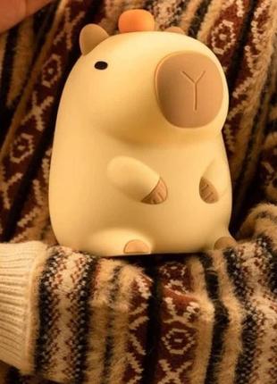 Ночник силиконовый аккумуляторный capybara капибара с таймером zh-127