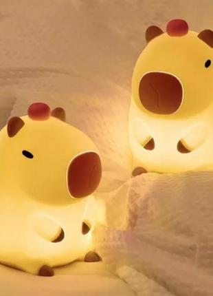 Ночник силиконовый аккумуляторный capybara капибара с таймером zh-127