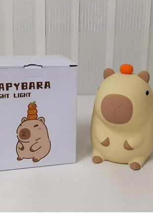 Ночник силиконовый аккумуляторный capybara капибара с таймером zh-127