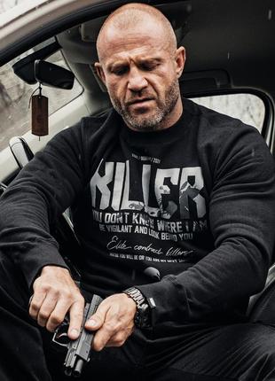 Мужское худи с капюшоном dobermans aggressive killer черная оригинальная толстовка...