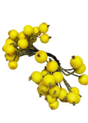 Калина в сахаре 12 мм, цвет желтый, букет., жёлтый