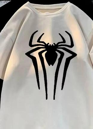 Жіноча стильна оверсайз футболка з принтом людина-павук