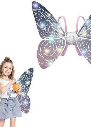 Крылья феи, двигающиеся с подсветкой и мелодиями на ремешка wings of fairy 840, длина 65 см