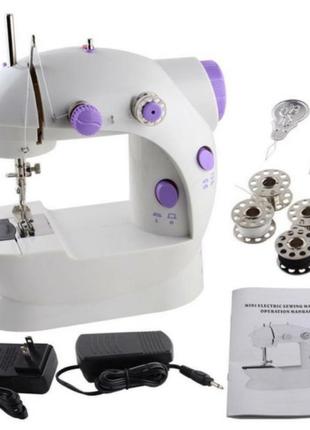 Швейная машинка портативная mini sewing machine sm-202a с адаптером