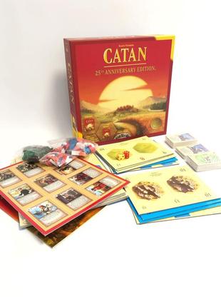 Уцінка! настільна гра catan 25th anniversary edition (колонізатори + розширення 5-6 + додаток майстри) + правила українською