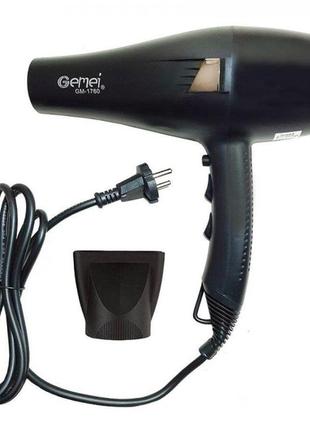 Стильный бытовой фен gemei gm-1760 (1800 вт.)