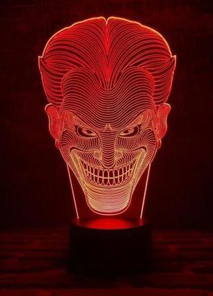 Ночник-светильник 3d "джокер" 3dtoyslamp 26х15 см  cl0028040