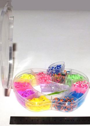 Набор резинок для плетения браслетов и поделок в коробке "яблоко"