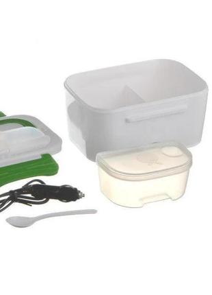 Ланчбокс із підігрівом для автомобіля 12v the electric lunch box зелений