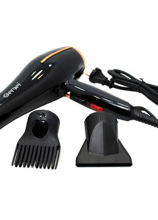 Фен для волосся gemei gm-1780 з холодним обдувом і 2 режимами температури