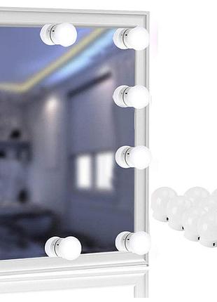 Led-підсвітка для дзеркала з пультом 10 ламп із регулюванням яскравості та температури кольору для макіяжу usb vanity