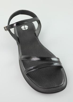 Жіночі чорні стильні сандалі-босоніжки шкіра на низькому ходу,натуральна шкіра-жіноче...