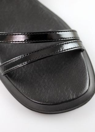 Жіночі чорні стильні сандалі-босоніжки шкіра на низькому ходу,натуральна шкіра-жіноче...