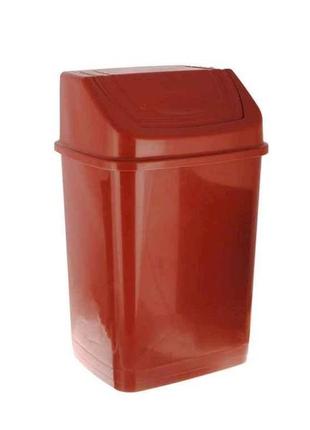 Відро пл. 8,5л для сміття з поворотною кришкою (коричневе) тм консенсус