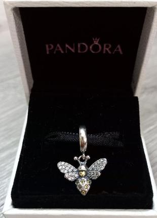 Срібний шарм (бусіна) намистина pandora "бджола" пандора подарок для жінки