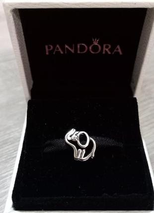 Срібний шарм (бусіна) pandora "слон" пандора подарок для жінки