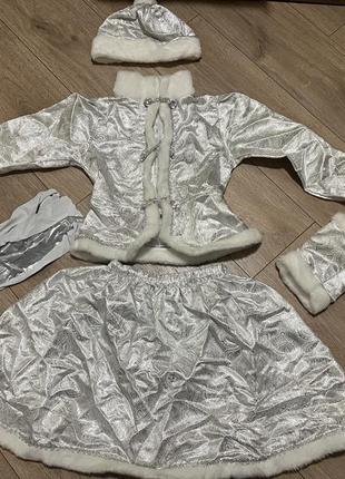 Костюм снеговушки снежинки 7-9 лет