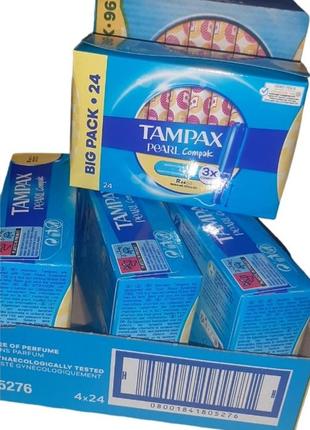 Тампони tampax (pearl compak)24 шт