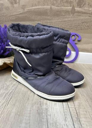 Жіночі чоботи дутики adidas зимові сірі розмір 40,5