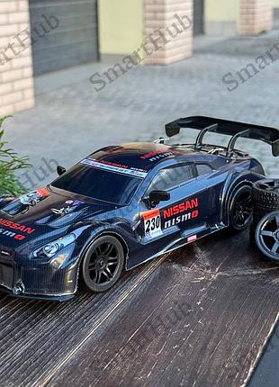 Дрифт машинка nissan gt500 4wd на радіокеруванні 1:16 чорна. машинка на пульті радіоуправління, на акумуляторі