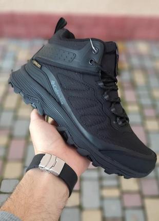Чоловічі зимові високі термо кросівки columbia gore-tex чорні теплі коламбія на горетекс для хлопця