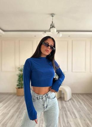 Стрейчевая кофточка-топ женская с рукавами розмір: 42-46