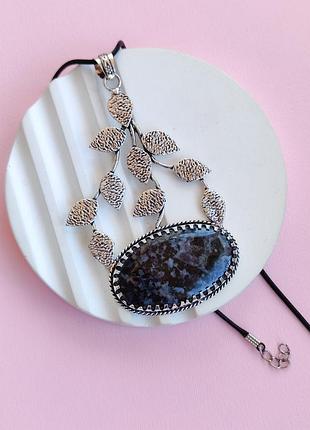 Підвісок яшма габбро овал. підвіс з яшми. кулон з яшми в сріблі. індія.