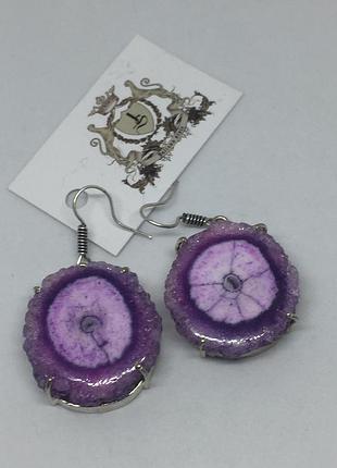 Серьги с камнем солнечный кварц в серебре. серьги с солярным кварцем.индия