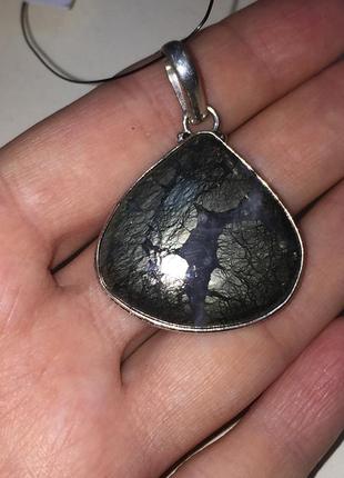 Марказит кулон крапля з натуральним каменем марказит в сріблі. кулон з марказитом індія