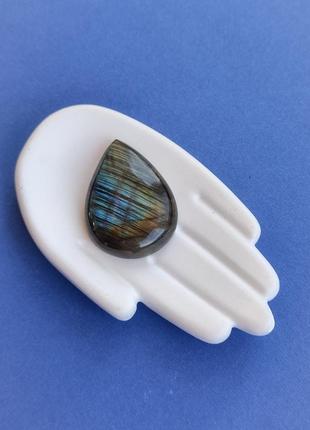 Лабрадор крапля камінь без оправи. кабошон натуральний лабрадор 37*27,5*9 мм. індія.