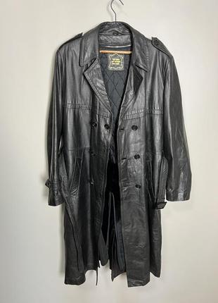 Шкіряний плащ leather coat розмір 52