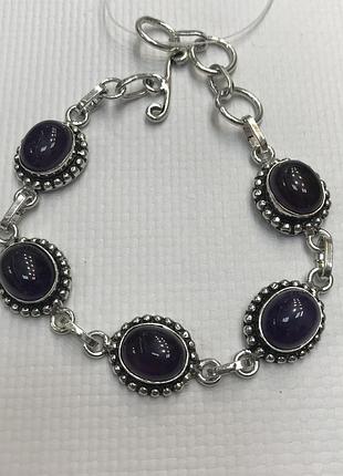 Аметист нежный браслет с камнем аметист в серебре браслет с аметистом натуральным камнем индия