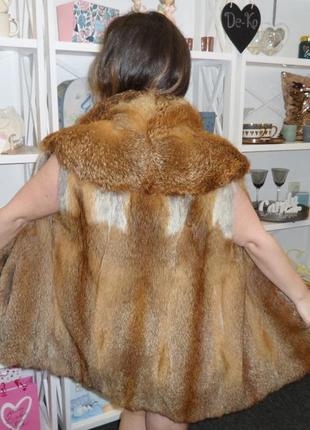 Жилет лиса красная жилетка из натуральной лисы 46 48 размер кокетка