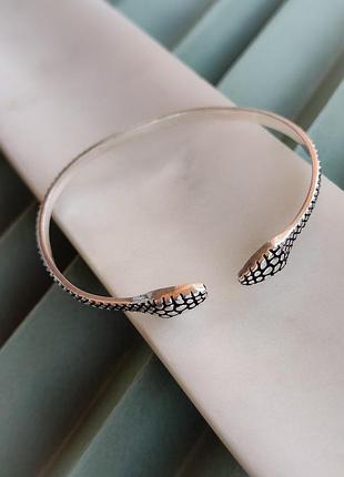 Браслет - манжет "змія. браслет з індійського срібла. індія.