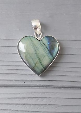 Підвісок лабрадор "серце". натуральний лабрадор. кулон лабрадор. індія!