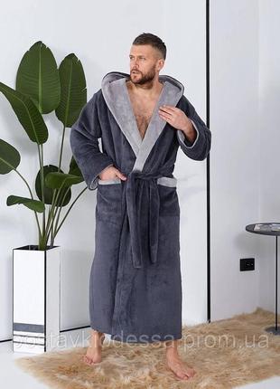 Халат банний чоловічий теплий velsoft. халат чоловічий банний теплий 46 48 50 52 54 56