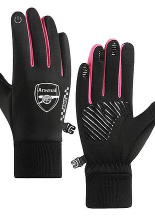 Термо рукавиці для тренувань арсенал сенсорні touch screen black/pink перчатки (36711)