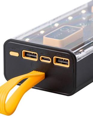 Повербанк с быстрой зарядкой 20000 mah павербанк портативное зарядное с кабелями портативная зарядка